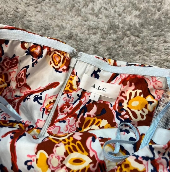 A.L.C. Tate Cotton Printed Strapless A-Line Midi Dress - Picture 9 of 9